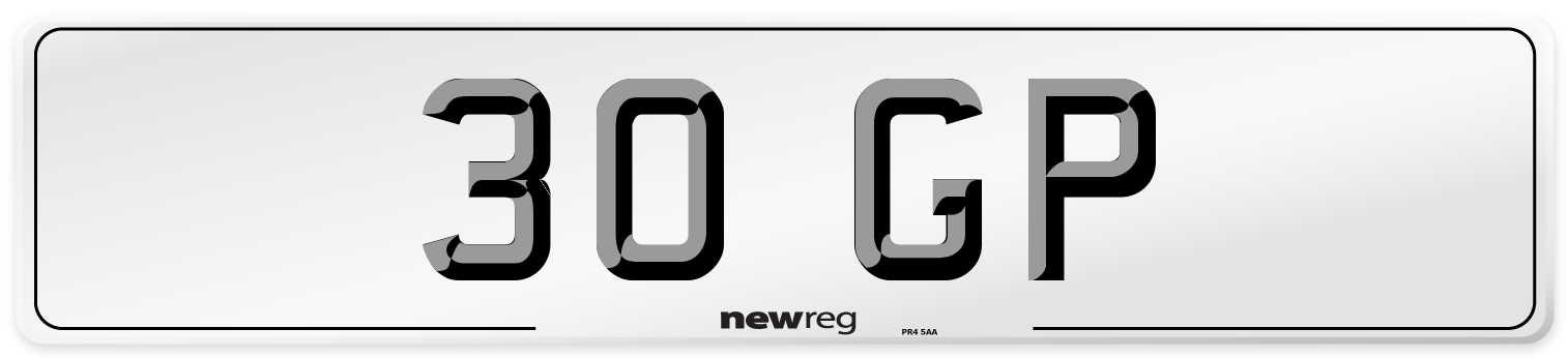 30 GP Number Plate from New Reg